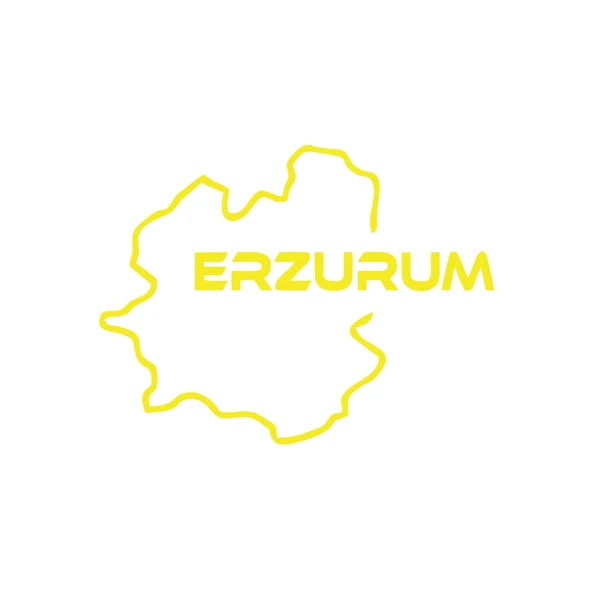 Erzurum Harita Araba Sticker 17x17 Cm Sarı ürün görseli 1