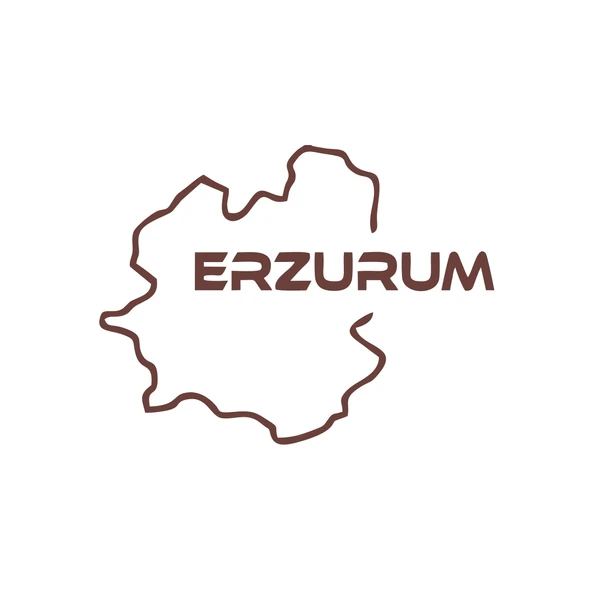 Erzurum Harita Araba Sticker 17x17 Cm Kahverengi ürün görseli 1