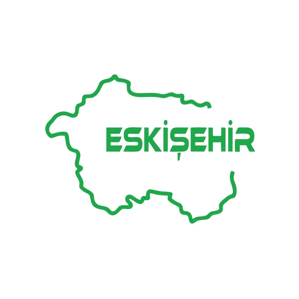 Eskişehir Harita Araba Sticker 17x17 Cm Yeşil ürün görseli 1