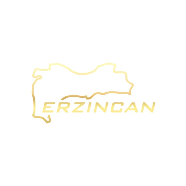 Erzincan Harita Araba Sticker 17x17 Cm Gold ürün görseli 1