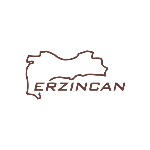 Erzincan Harita Araba Sticker 17x17 Cm Kahverengi ürün görseli 1