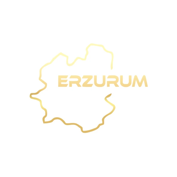 Erzurum Harita Araba Sticker 17x17 Cm Gold ürün görseli 1