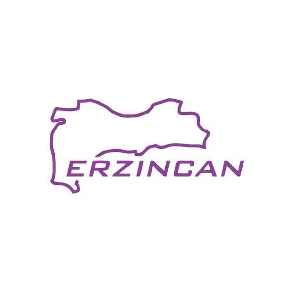 Erzincan Harita Araba Sticker 17x17 Cm Mor ürün görseli 1