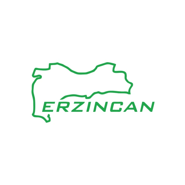 Erzincan Harita Araba Sticker 17x17 Cm Yeşil ürün görseli 1