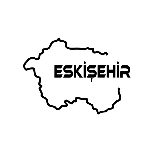 Eskişehir Harita Araba Sticker 17x17 Cm Siyah ürün görseli 1