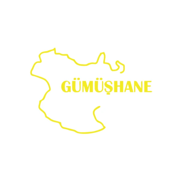 Gümüşhane Harita Araba Sticker 17x17 Cm Sarı ürün görseli 1