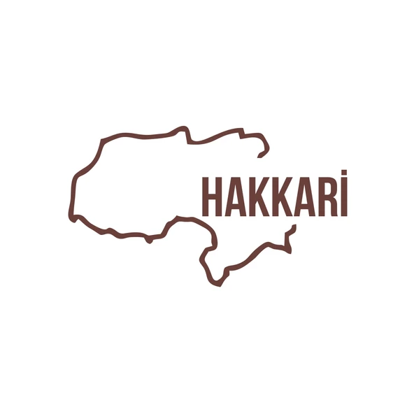 Hakkari Harita Araba Sticker 17x17 Cm Kahverengi ürün görseli 1