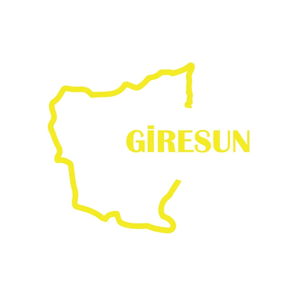 Giresun Harita Araba Sticker 17x17 Cm Sarı ürün görseli 1