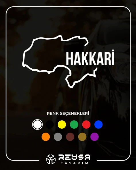 Hakkari Harita Araba Sticker 17x17 Cm Beyaz ürün görseli 1