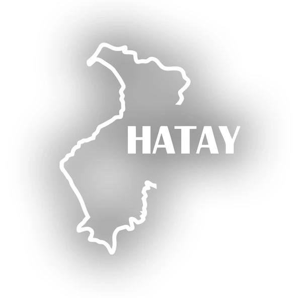 Hatay Harita Araba Sticker 17x17 Cm Beyaz ürün görseli 1