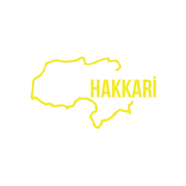 Hakkari Harita Araba Sticker 17x17 Cm Sarı ürün görseli 1