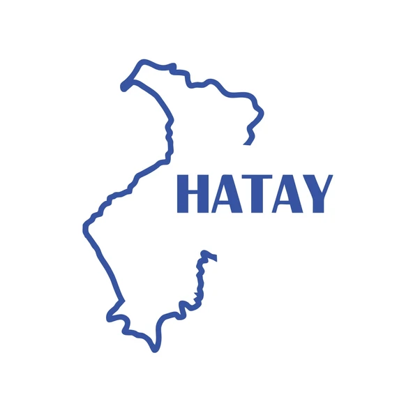 Hatay Harita Araba Sticker 17x17 Cm Mavi ürün görseli 1
