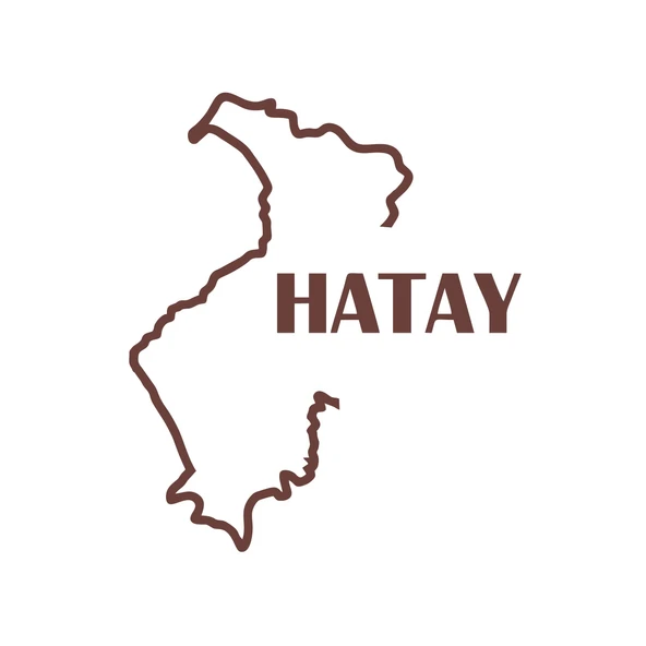 Hatay Harita Araba Sticker 17x17 Cm Kahverengi ürün görseli 1