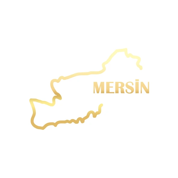 Mersin Harita Araba Sticker 17x17 Cm Gold ürün görseli 1