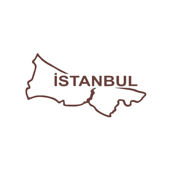 İstanbul Harita Araba Sticker 17x17 Cm Kahverengi ürün görseli 1