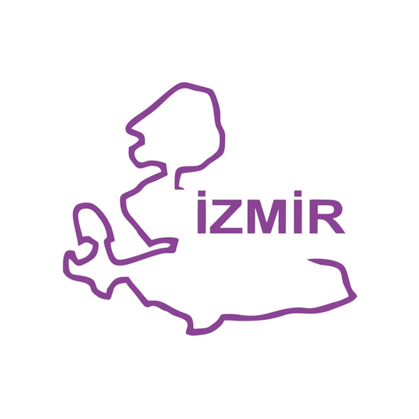 İzmir Harita Araba Sticker 17x17 Cm Mor ürün görseli 1