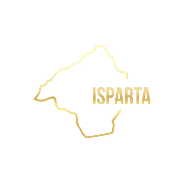 Isparta Harita Araba Sticker 17x17 Cm Gold ürün görseli 1