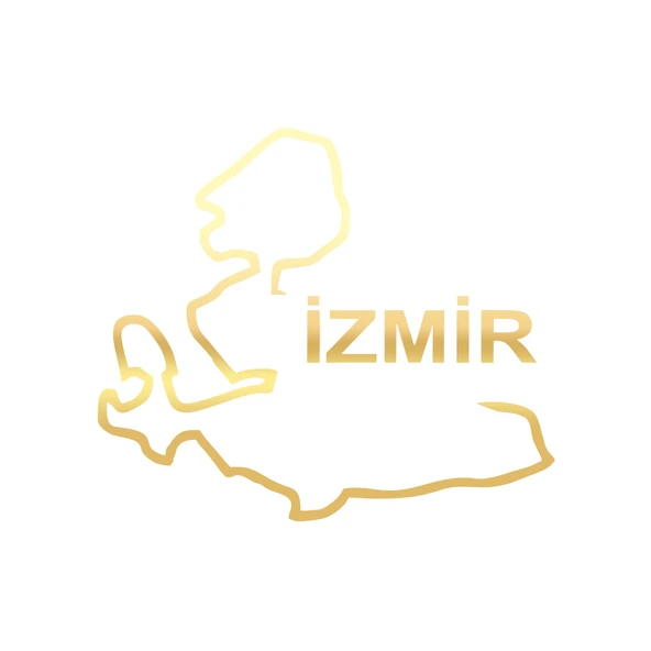 İzmir Harita Araba Sticker 17x17 Cm Gold ürün görseli 1