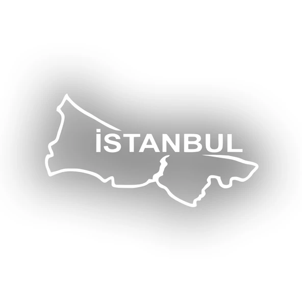 İstanbul Harita Araba Sticker 17x17 Cm Beyaz ürün görseli 1