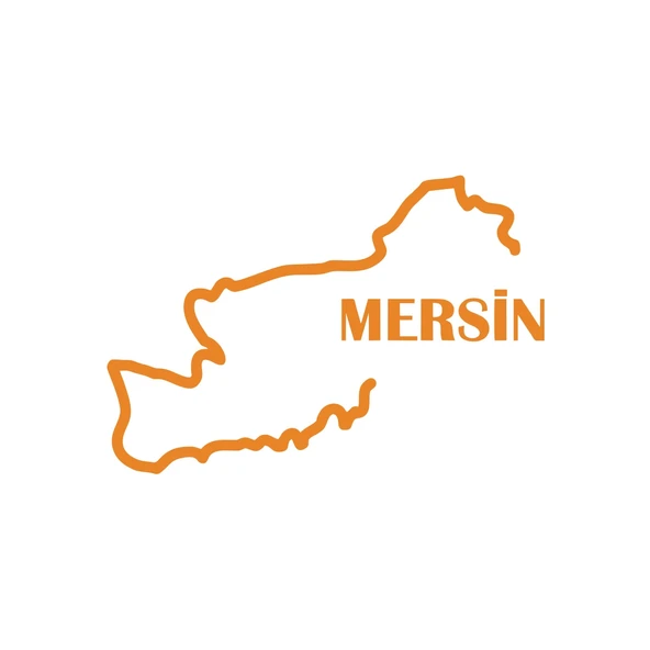 Mersin Harita Araba Sticker 17x17 Cm Turuncu ürün görseli 1