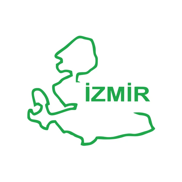 İzmir Harita Araba Sticker 17x17 Cm Yeşil ürün görseli 1