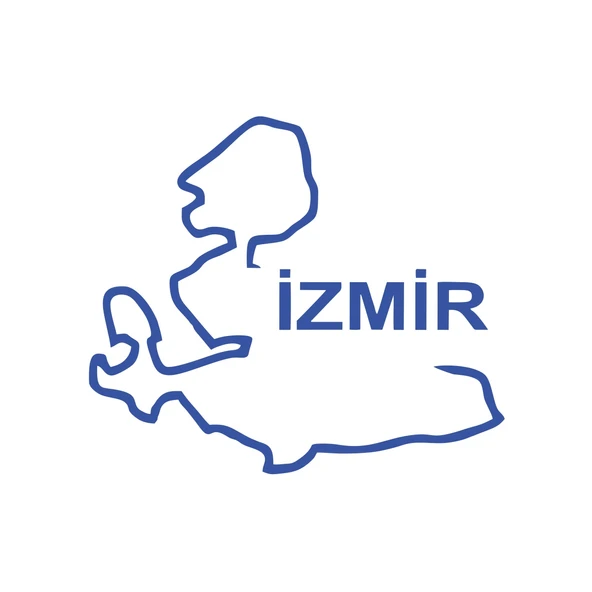 İzmir Harita Araba Sticker 17x17 Cm Mavi ürün görseli 1