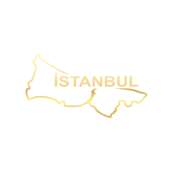 İstanbul Harita Araba Sticker 17x17 Cm Gold ürün görseli 1