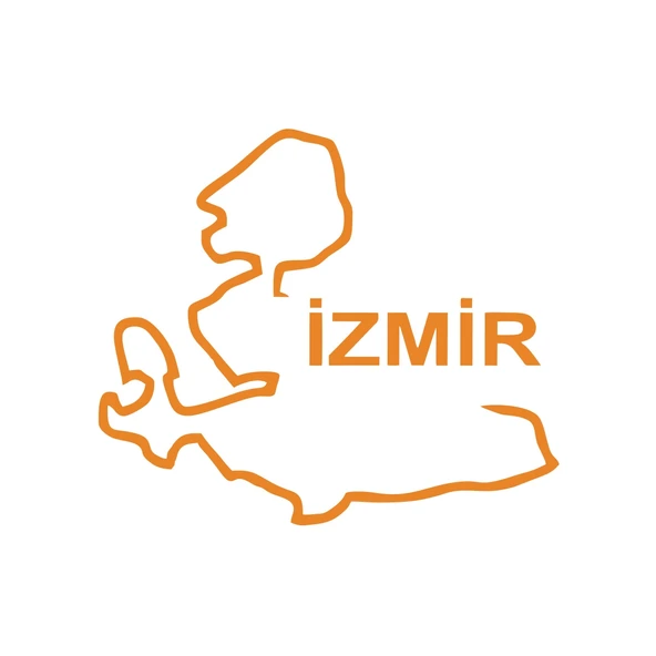 İzmir Harita Araba Sticker 17x17 Cm Turuncu ürün görseli 1