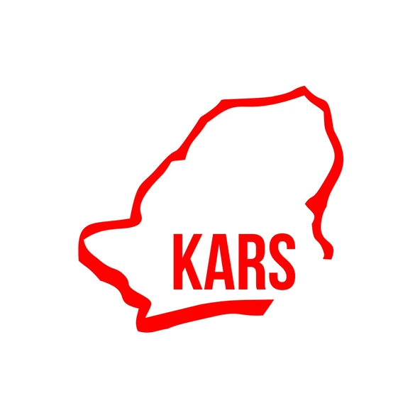 Kars Harita Araba Sticker 17x17 Cm Kırmızı ürün görseli 1