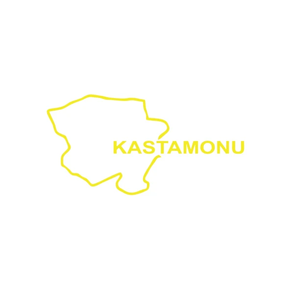 Kastamonu Harita Araba Sticker 17x17 Cm Sarı ürün görseli 1