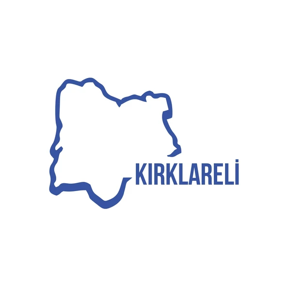 Kırklareli Harita Araba Sticker 17x17 Cm Mavi ürün görseli 1