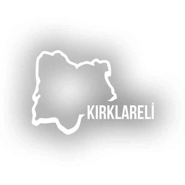 Kırklareli Harita Araba Sticker 17x17 Cm Beyaz ürün görseli 1