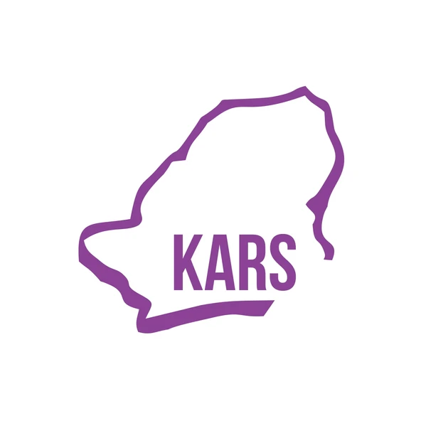 Kars Harita Araba Sticker 17x17 Cm Mor ürün görseli 1