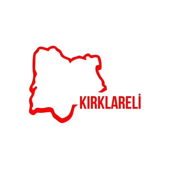 Kırklareli Harita Araba Sticker 17x17 Cm Kırmızı ürün görseli 1