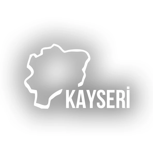 Kayseri Harita Araba Sticker 17x17 Cm Beyaz ürün görseli 1