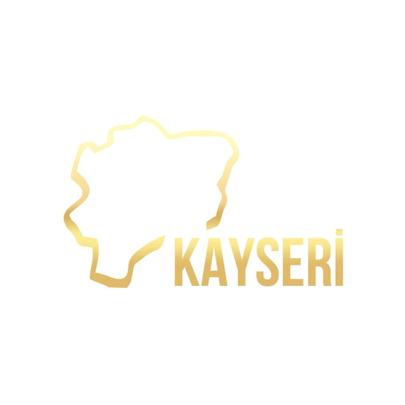 Kayseri Harita Araba Sticker 17x17 Cm Gold ürün görseli 1