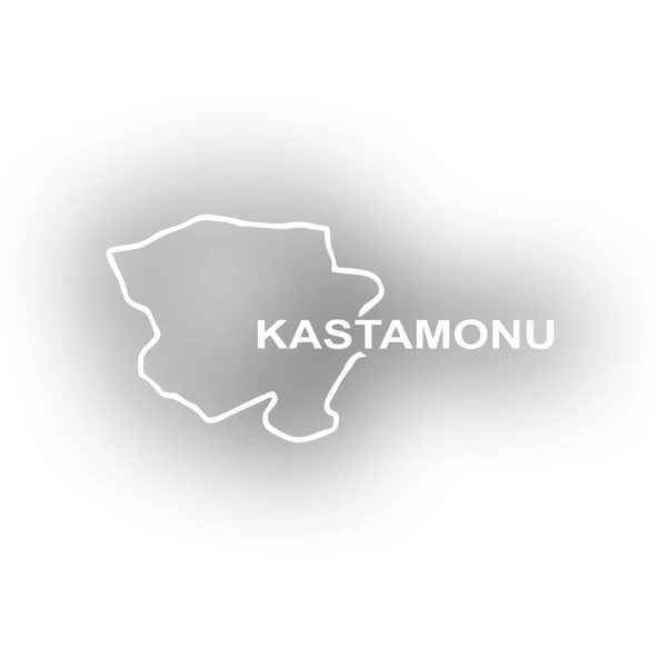 Kastamonu Harita Araba Sticker 17x17 Cm Beyaz ürün görseli 1