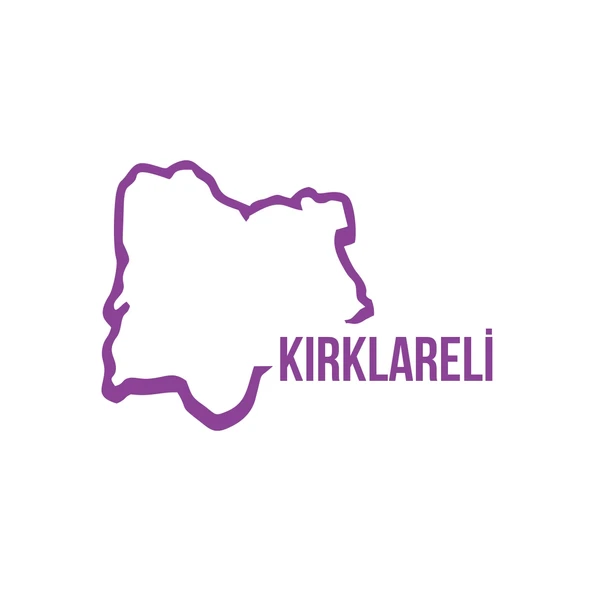 Kırklareli Harita Araba Sticker 17x17 Cm Mor ürün görseli 1