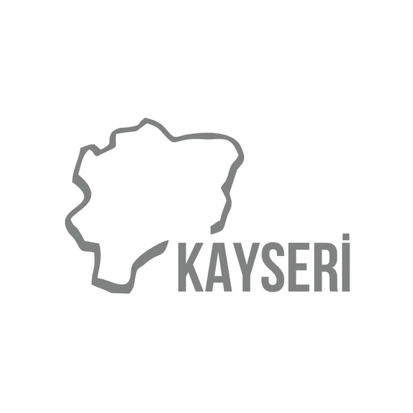 Kayseri Harita Araba Sticker 17x17 Cm Gri ürün görseli 1