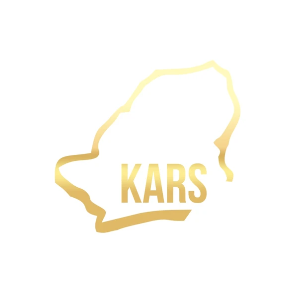 Kars Harita Araba Sticker 17x17 Cm Gold ürün görseli 1