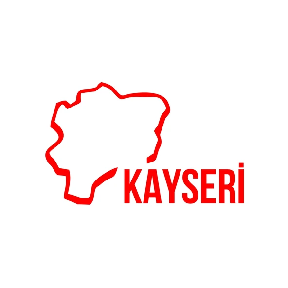 Kayseri Harita Araba Sticker 17x17 Cm Kırmızı ürün görseli 1