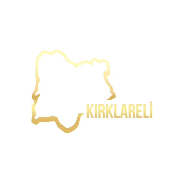 Kırklareli Harita Araba Sticker 17x17 Cm Gold ürün görseli 1