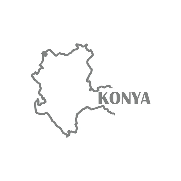 Konya Harita Araba Sticker 17x17 Cm Gri ürün görseli 1
