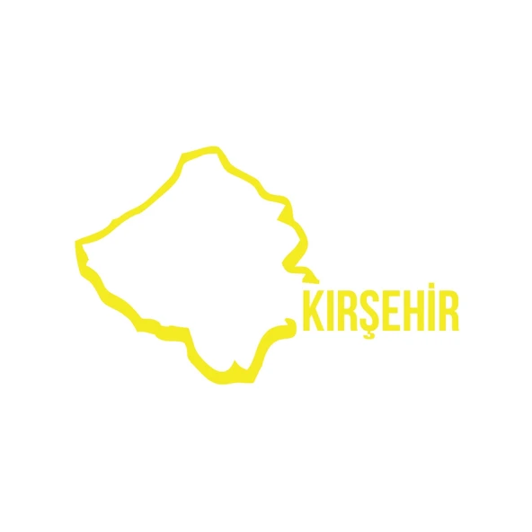 Kırşehir Harita Araba Sticker 17x17 Cm Sarı ürün görseli 1