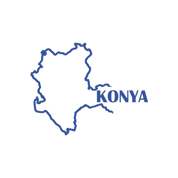 Konya Harita Araba Sticker 17x17 Cm Mavi ürün görseli 1