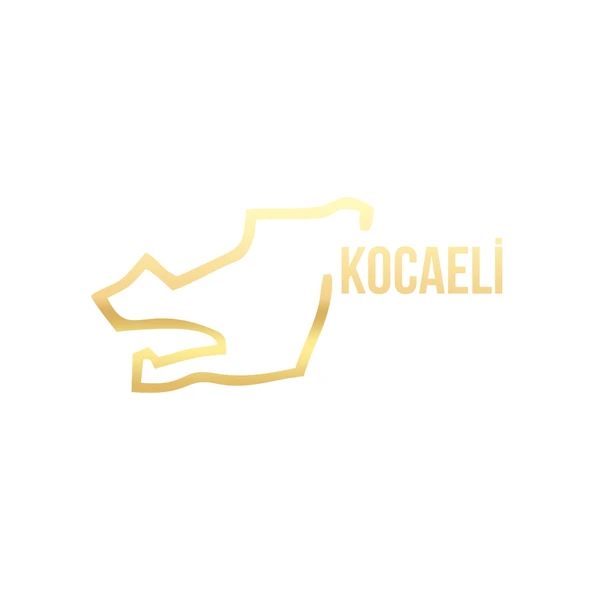 Kocaeli Harita Araba Sticker 17x17 Cm Gold ürün görseli 1