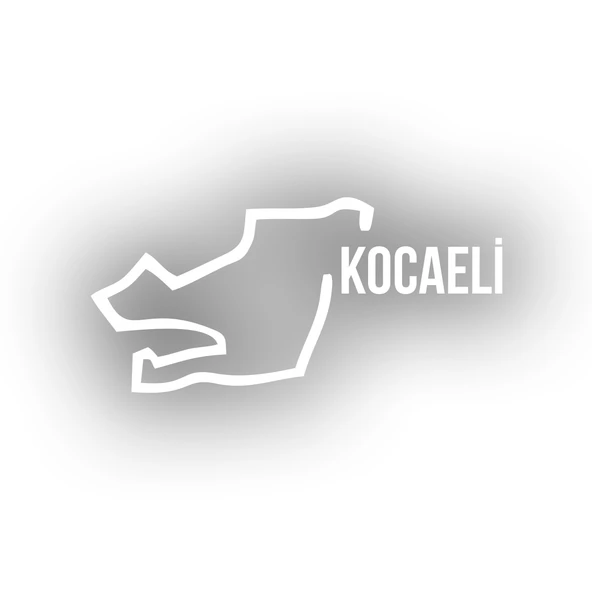 Kocaeli Harita Araba Sticker 17x17 Cm Beyaz ürün görseli 1