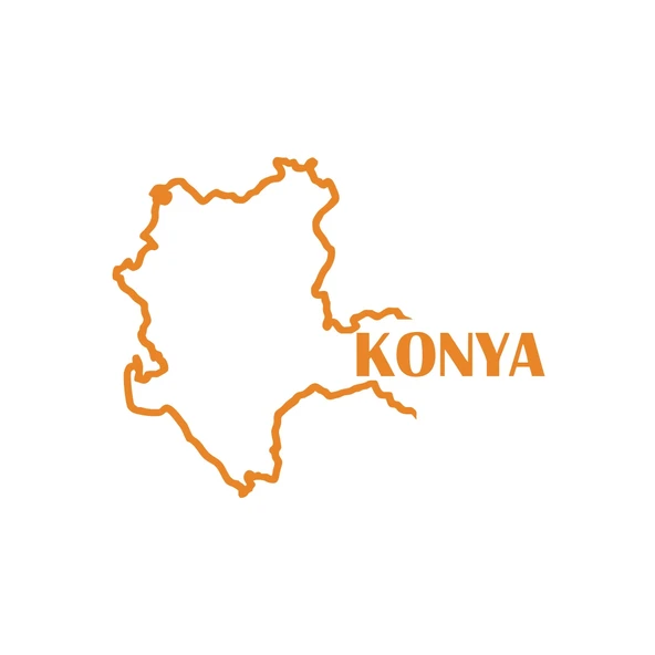 Konya Harita Araba Sticker 17x17 Cm Turuncu ürün görseli 1