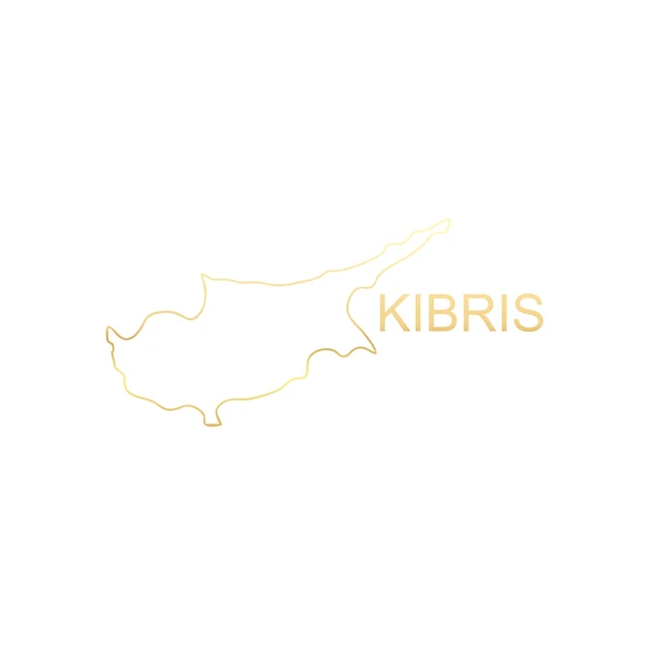 Kıbrıs Harita Araba Sticker 17x17 Cm Gold ürün görseli 1