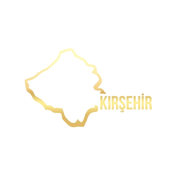 Kırşehir Harita Araba Sticker 17x17 Cm Gold ürün görseli 1